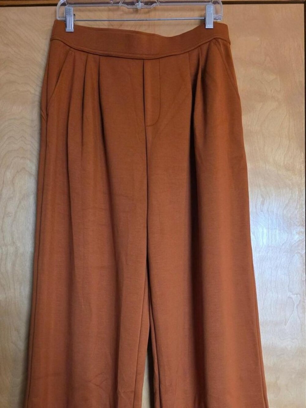 Halara High Waisted Pocket Wide Leg Pants, Glazed Ginger/Rust/Orange, Large, NWT